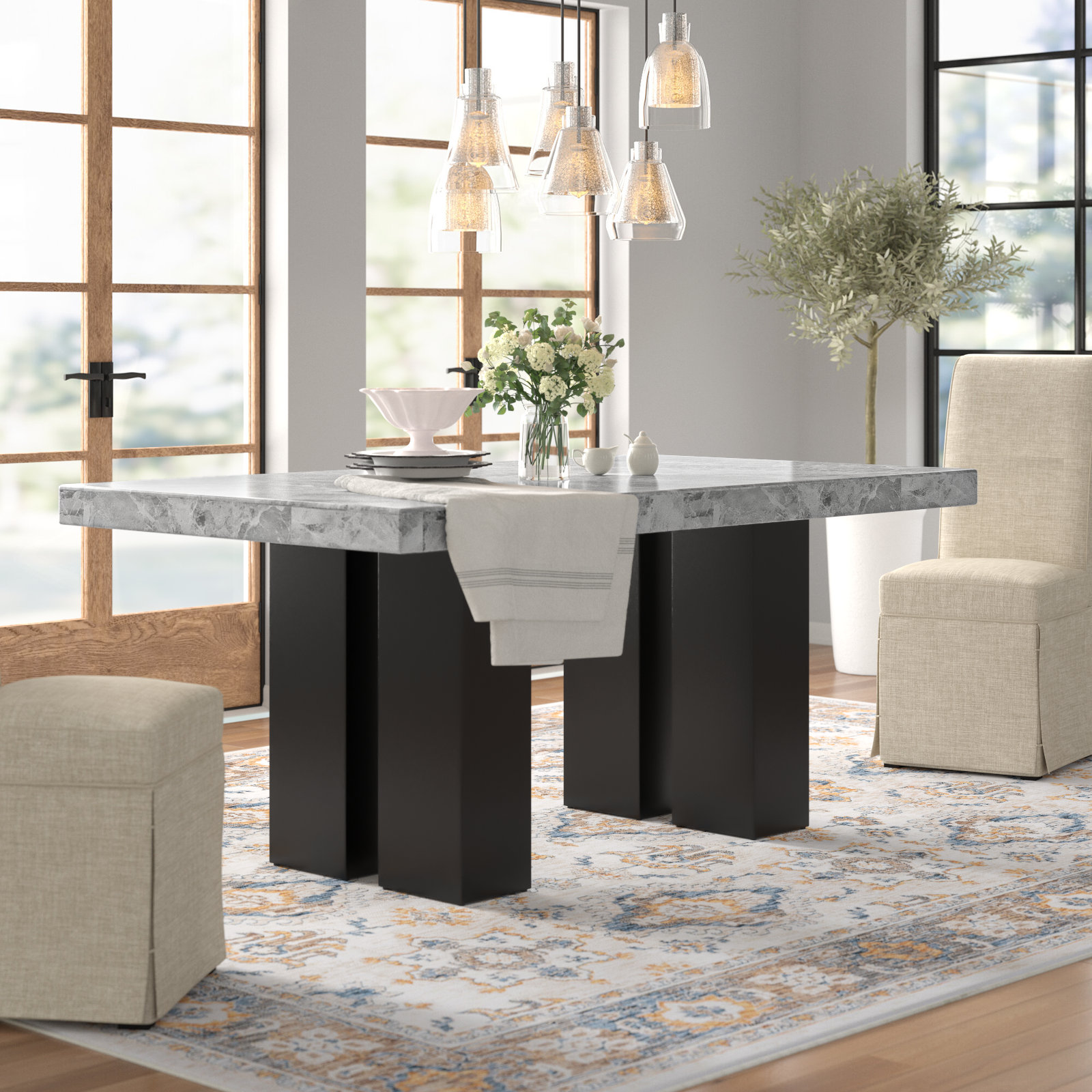 High top marble dining table discount